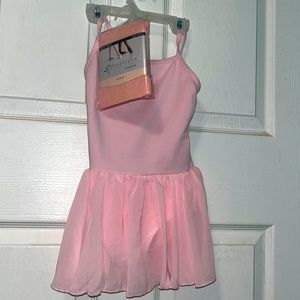 Small pink leotard with tights new with tags
